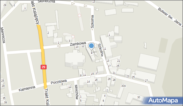 Krosno Odrzańskie, Szkolna, 4, mapa Krosno Odrzańskie