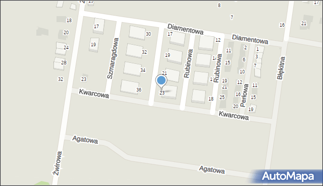 Krotoszyn, Szmaragdowa, 23, mapa Krotoszyna