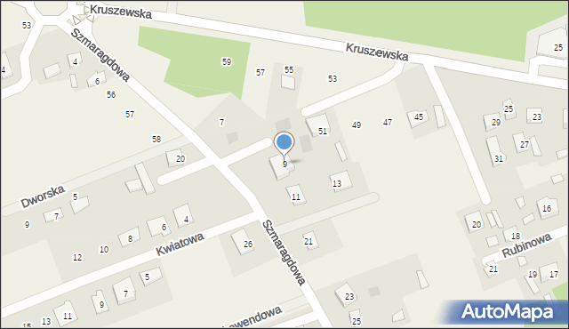 Krupniki, Szmaragdowa, 9, mapa Krupniki