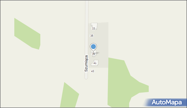 Kruszyn Krajeński, Szumiąca, 39, mapa Kruszyn Krajeński