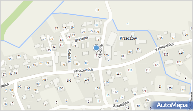 Krzeczów, Szkolna, 1, mapa Krzeczów