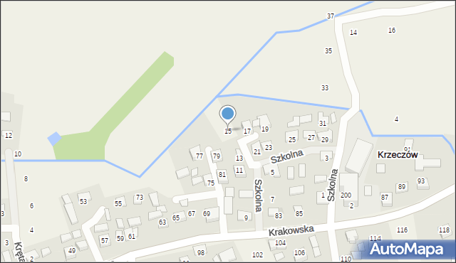 Krzeczów, Szkolna, 15, mapa Krzeczów