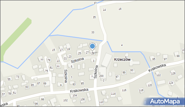 Krzeczów, Szkolna, 29, mapa Krzeczów