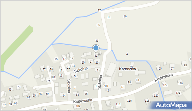 Krzeczów, Szkolna, 31, mapa Krzeczów