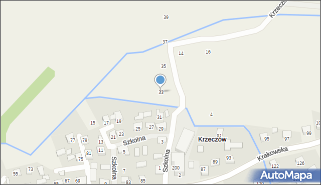 Krzeczów, Szkolna, 33, mapa Krzeczów