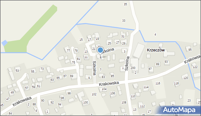 Krzeczów, Szkolna, 5, mapa Krzeczów