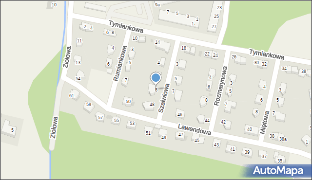 Krzeptów, Szałwiowa, 8, mapa Krzeptów