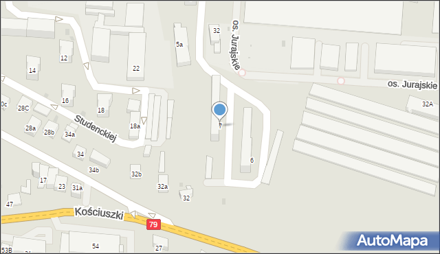 Krzeszowice, Szarych Szeregów, 7, mapa Krzeszowice