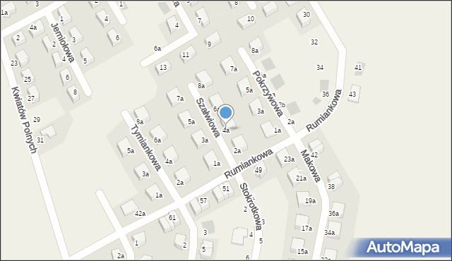 Krzyków, Szałwiowa, 4a, mapa Krzyków