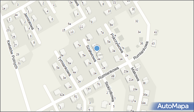 Krzyków, Szałwiowa, 4b, mapa Krzyków