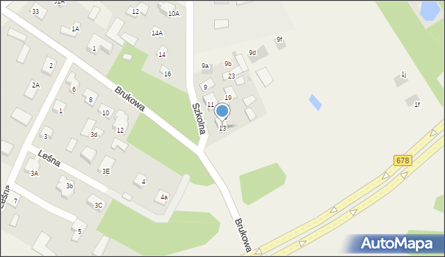 Księżyno, Szkolna, 13, mapa Księżyno