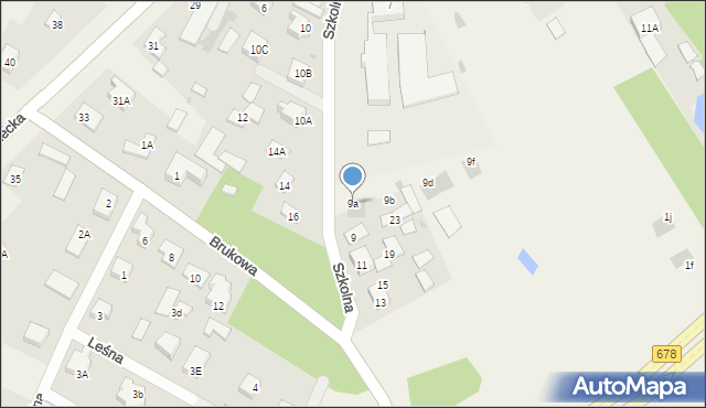 Księżyno, Szkolna, 9a, mapa Księżyno