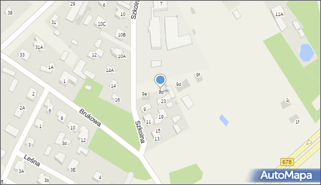 Księżyno, Szkolna, 9b, mapa Księżyno