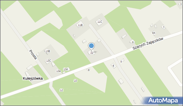 Kuleszówka, Szarych Zajączków, 11, mapa Kuleszówka