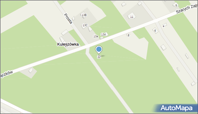 Kuleszówka, Szarych Zajączków, 12, mapa Kuleszówka