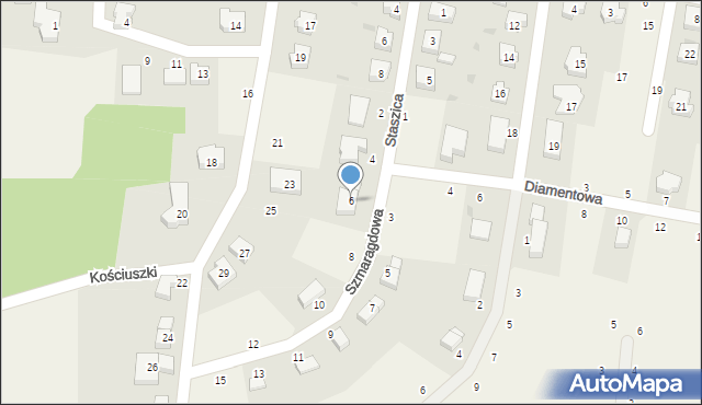 Kunice, Szmaragdowa, 6, mapa Kunice