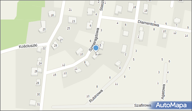 Kunice, Szmaragdowa, 7, mapa Kunice