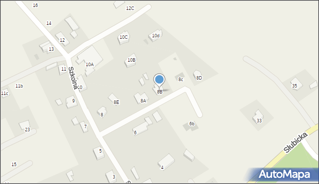 Kunowice, Szkolna, 8B, mapa Kunowice