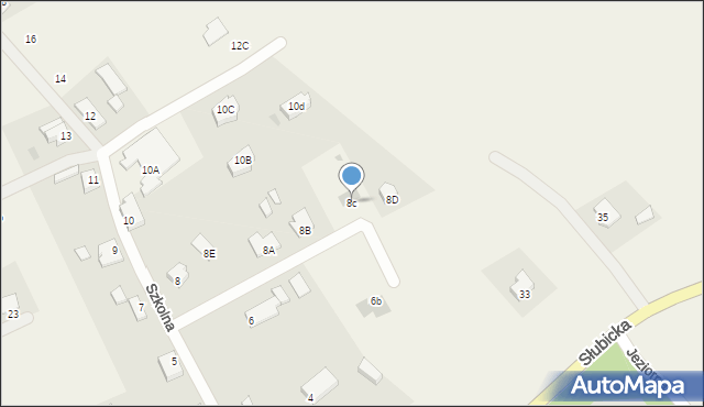 Kunowice, Szkolna, 8c, mapa Kunowice