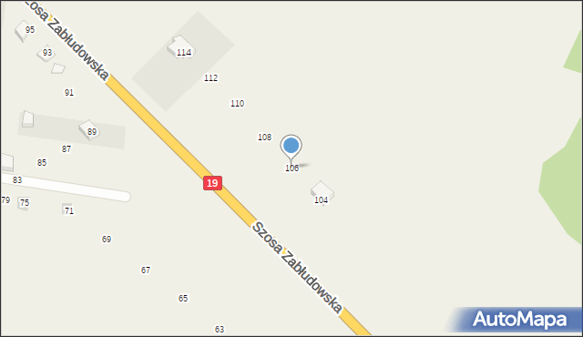 Kuriany, Szosa Zabłudowska, 106, mapa Kuriany