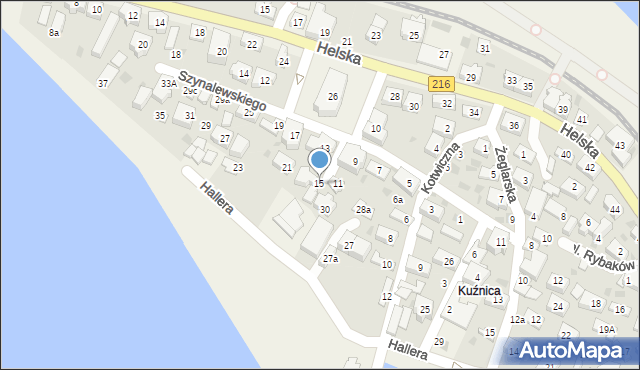 Kuźnica, Szynalewskiego Ksawerego, ks., 15, mapa Kuźnica