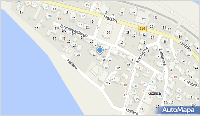 Kuźnica, Szynalewskiego Ksawerego, ks., 15a, mapa Kuźnica