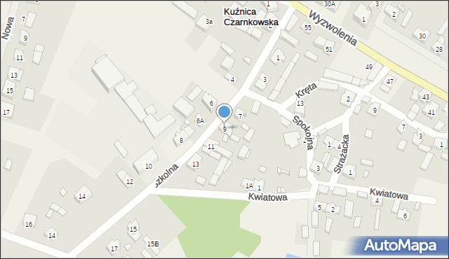 Kuźnica Czarnkowska, Szkolna, 9, mapa Kuźnica Czarnkowska