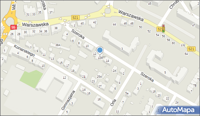 Kwidzyn, Szeroka, 12A, mapa Kwidzyn