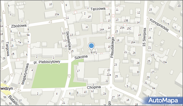 Kwidzyn, Szkolna, 5, mapa Kwidzyn