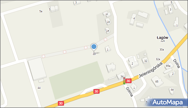 Łagów, Szkolna, 1D, mapa Łagów