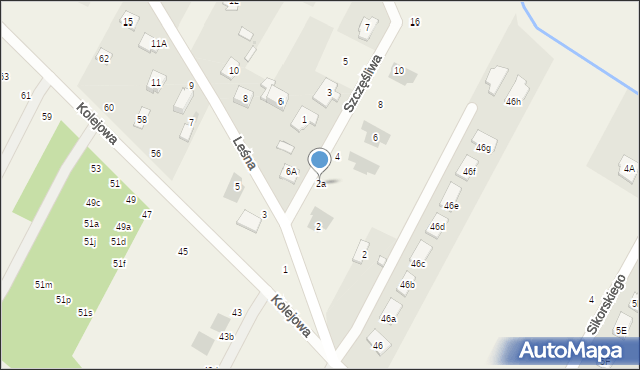 Łajski, Szczęśliwa, 2a, mapa Łajski