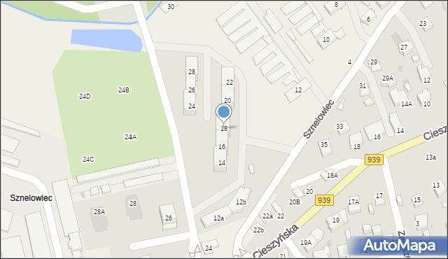 Łąka, Sznelowiec, 18, mapa Łąka