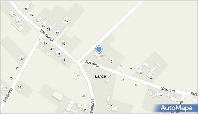 Łańce, Szkolna, 1, mapa Łańce