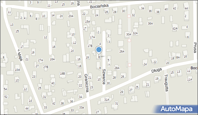 Łapy, Szwarce Bronisława, 6, mapa Łapy