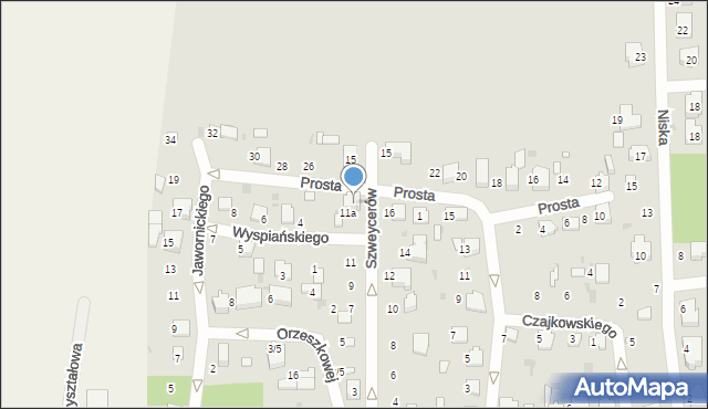 Łask, Szweycerów, 13, mapa Łask