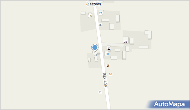Łaszew, Szkolna, 33, mapa Łaszew