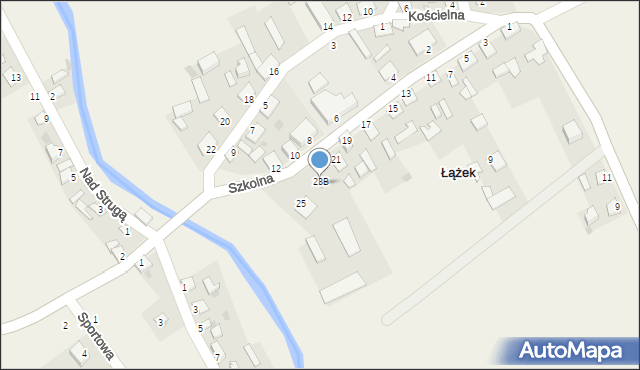 Łążek, Szkolna, 23B, mapa Łążek