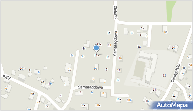 Łaziska Górne, Szmaragdowa, 11a, mapa Łaziska Górne
