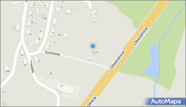 Łaziska Górne, Szybowa, 1, mapa Łaziska Górne