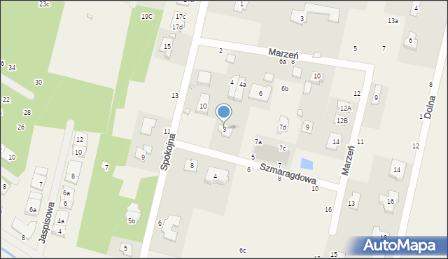 Łazy, Szmaragdowa, 3, mapa Łazy
