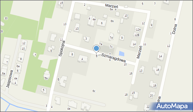 Łazy, Szmaragdowa, 6, mapa Łazy