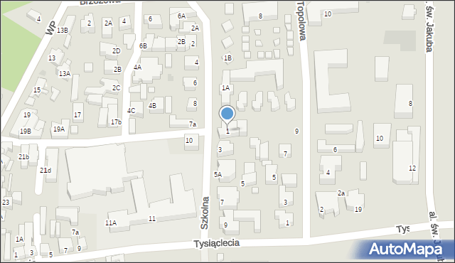 Łeba, Szkolna, 1, mapa Łeba