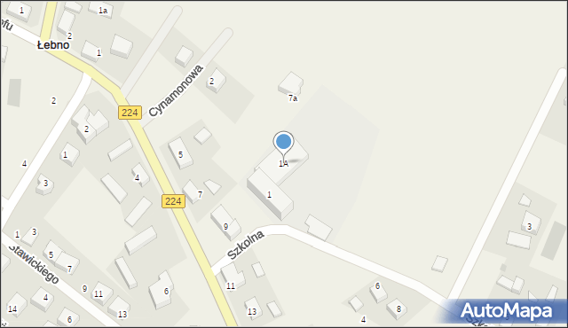 Łebno, Szkolna, 1A, mapa Łebno