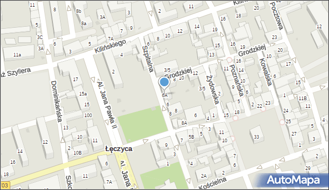 Łęczyca, Szpitalna, 6A, mapa Łęczyca