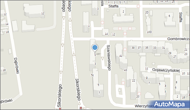 Legnica, Szaniawskiego Jerzego, 1, mapa Legnicy