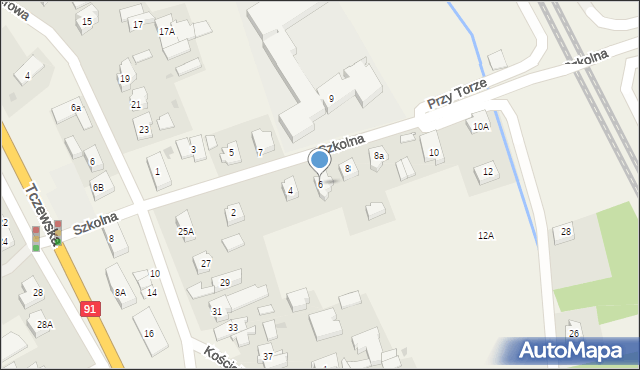 Łęgowo, Szkolna, 6, mapa Łęgowo