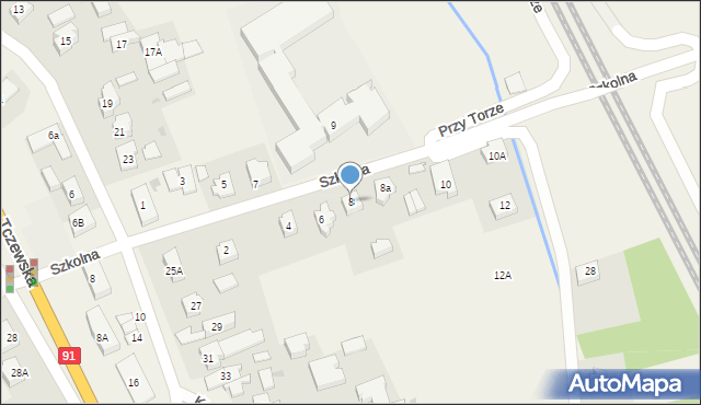 Łęgowo, Szkolna, 8, mapa Łęgowo