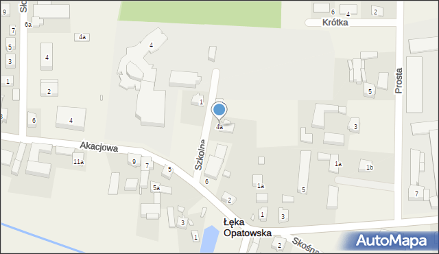 Łęka Opatowska, Szkolna, 4a, mapa Łęka Opatowska