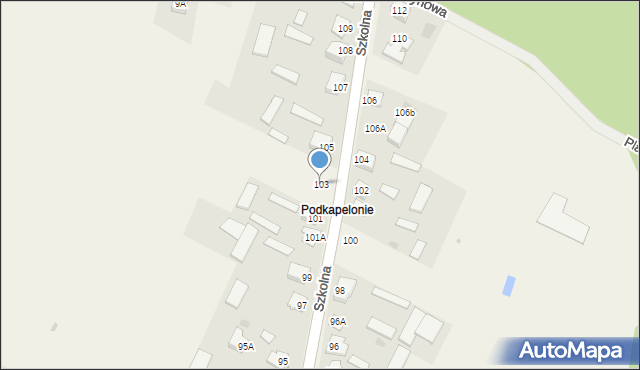 Lelis, Szkolna, 103, mapa Lelis