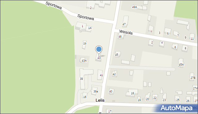 Lelis, Szkolna, 43, mapa Lelis